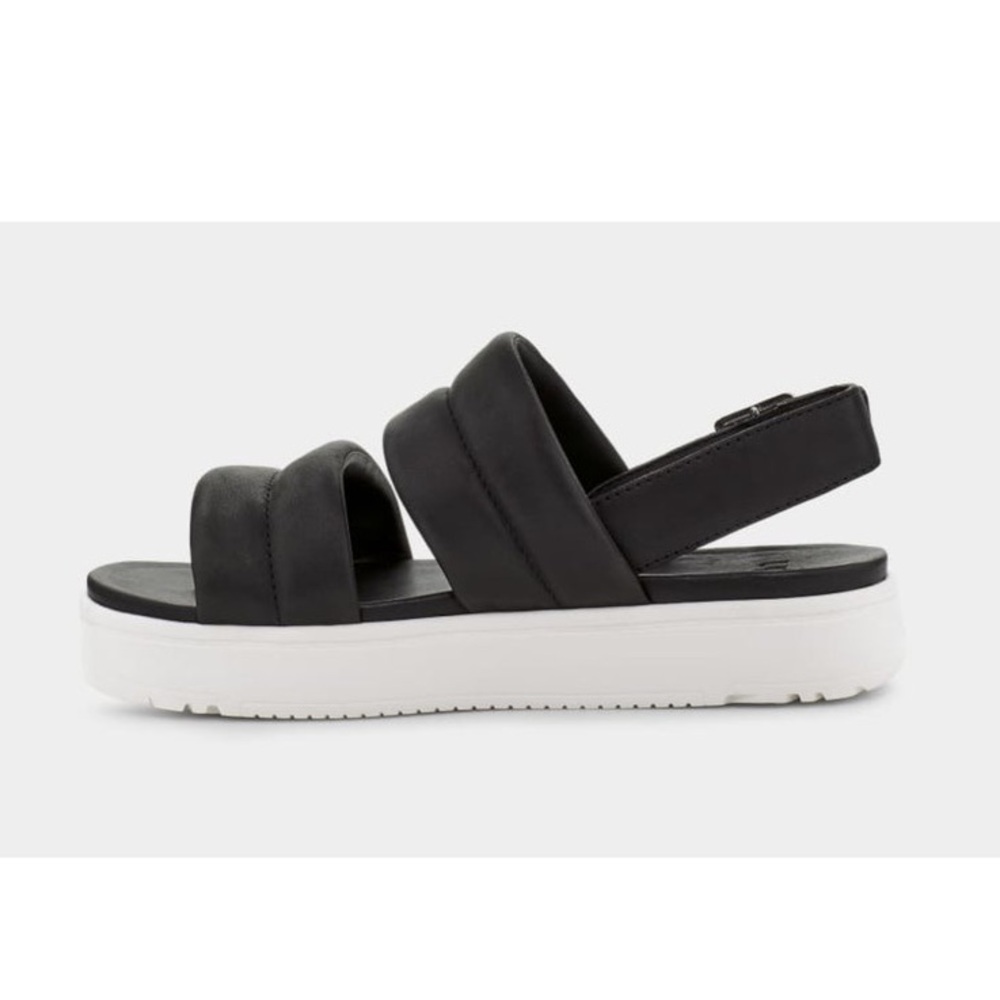 UGG Zayne Platform Black Padded Adjustable Buckle Slingback Sz 6 NWB